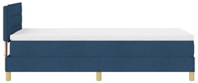 Box Spring Ágy Matrával &amp; LED Kék 90x190 cm Szövet