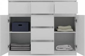 2D6S fiókos szekrény, 120x100x40 cm, fehér