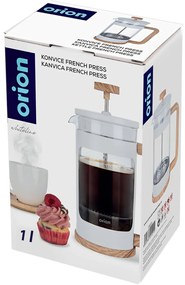Orion Üveg vízforraló/francia press Whiteline 1 l, 1 l