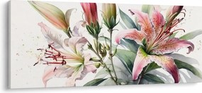 Kép - Liliomok, illusztrációk (120x50 cm)