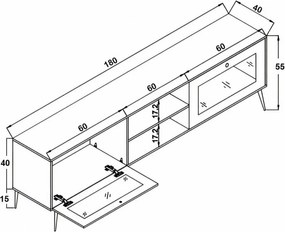Hazeran Oak TV-asztal