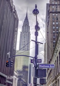 Poszter 68x98cm New York város alaprajza Chrysler épületével, Assaf Frank