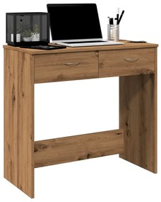 kézműves tölgy színű szerelt fa íróasztal 80 x 40 x 75 cm