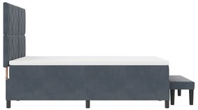 Boxspring ágy matraccal és paddal Sötétszürke 140x200 cm Bársony