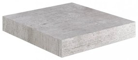 4 db betonszürke MDF lebegő fali polc 23 x 23,5 x 3,8 cm