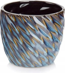 Fedő kék árnyékolt vintage virágtartó 13 cm