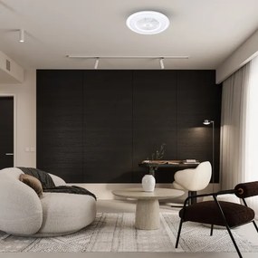 LED Dimmelhető mennyezeti lámpa venilátorral ZONDA LED/48W/230V fehér + távirányító