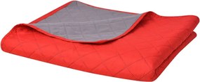 vidaXL 230x260 cm kétoldalas steppelt ágytakaró vörös és szürke