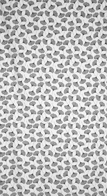 Függöny 140x250 fehér fekete ginkgo levél