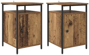 Éjjeliszekrény 2 pcs Régi fa 40 x 42 x 60 cm Faanyag