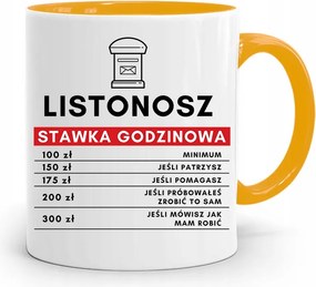 Sárga Bögre Postásnak Óradíj Nyomtatott Fényképpel