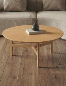 MAZZONI EXPORT BELLUNO Natúr Kőris - FA DOHÁNYZÓASZTAL Ø65 cm KEREK MODERN CLASSIC