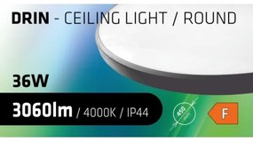 LED Fürdőszobai mennyezeti lámpa CIRCLE LED/36W/230V 4000K átm. 45 cm IP44 fekete