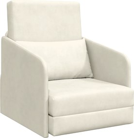 vidaXL Kanapéágy Krém 65 x 80 x 83 cm Bársony