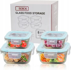 Ételtároló üvegek 4.szt készlet Légmentesen záródó sütő hűtőszekrények