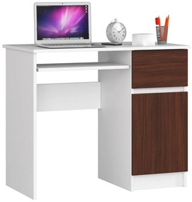 Íróasztal - Akord Furniture - 90 cm - fehér / wenge