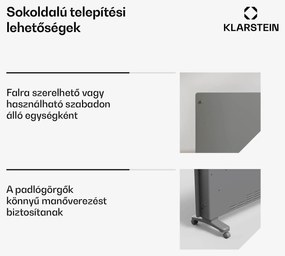 Klarstein Bansin Crystal Smart Kovektor 2500, 2500 W, Alkalmazás, 5- 50 °C, LED kijelző, Érintőképernyő