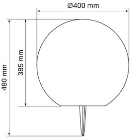 LED RGBW napelemes lámpa BALL LED/3,7V 1500 mAh Ø40 cm IP65 + távirányító