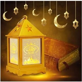 LED-es lampion lámpa muszlim ünnepre Eid Mubarak Ramadan 10,5 cm