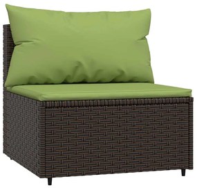 4 részes barna polyrattan kerti ülőgarnitúra párnákkal