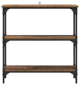 Konzolasztal Régi fa 75 x 22.5 x 75 cm Műgyanta fa és Fém
