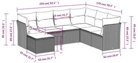 7 részes bézs polyrattan kerti ülőgarnitúra párnákkal