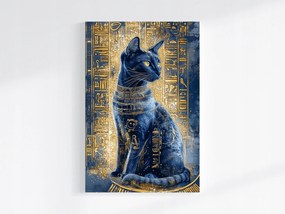 Vászonkép Canvas Egyiptom Hieroglifák Istennő Bastet Macska Ankh 80x120