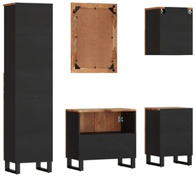 vidaXL 5 részes tömör újrahasznosított fa fürdőszobai bútorgarnitúra