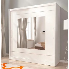 MARVAN 9 szekrény tükörrel 180 cm - fehér