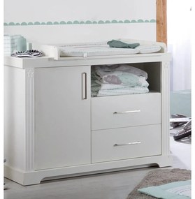 Fehér alacsony gyerek komód pelenkázó feltéttel 120x98 cm Maxi – Roba