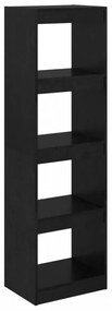 fekete fenyőfa könyvszekrény térelválasztó 40 x 30 x 135,5 cm