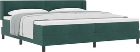 vidaXL Boxrugós ágy matracmal Sötétzöld 200 x 200 cm Poliészter