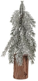 Karácsonyi dekoráció Fenyőfa tuskón, havas, 32 cm, 32 cm