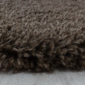 Sötétbarna kerek szőnyeg ø 120 cm Fluffy – Ayyildiz Carpets