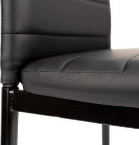 Tino NOVA Étkezőszék fekete textilbőr + fém - fekete