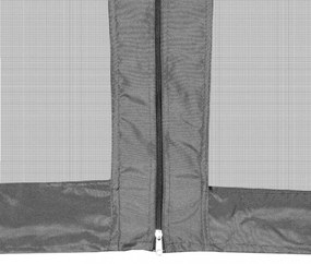 szürke hatszögletű felugró pavilon 6 oldalfallal 3,6 x 3,1 m