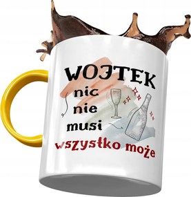 Sárga bögre Wojciech Wojtka Kollégáknak Ajándék Nyomtatott Fotóval