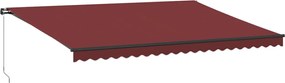 Burgundi vörös kézzel kihúzható napellenző 500 x 350 cm
