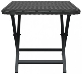 fekete összecsukható polyrattan asztal 45 x 35 x 32 cm