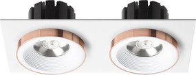 RENDL SHARM SQ II süllyesztett lámpa fehér réz 230V LED 2x10W 24° 3000K