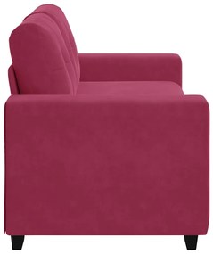 bordó bársony loveseat kanapé 140 cm