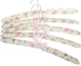 5 db textil vállfák Květy, rózsaszín