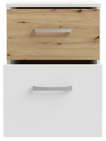 Éjjeliszekrény URO artisan tölgy/fehér