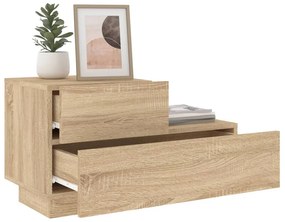 Sonoma tölgy színű éjjeliszekrény LED-ekkel 70 x 36 x 40,5 cm