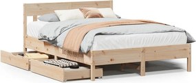 vidaXL tömör fenyőfa ágy matrac nélkül 120 x 190 cm