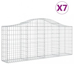 vidaXL 7 db íves horganyzott vas gabion kosár 200x30x80/100 cm