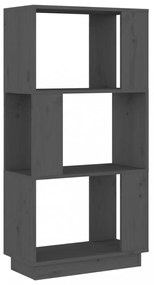 szürke tömör fenyőfa könyvszekrény/térelválasztó 51x25x101 cm