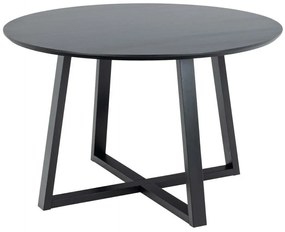 Asztal Oakland 812Fekete, 75cm, Közepes sűrűségű farostlemez, Természetes fa furnér, Fa
