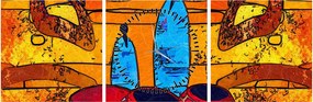 Kép - Ősi festészet (órával) (90x30 cm)