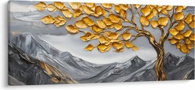 Kép – Fa arany levelekkel (120x50 cm)